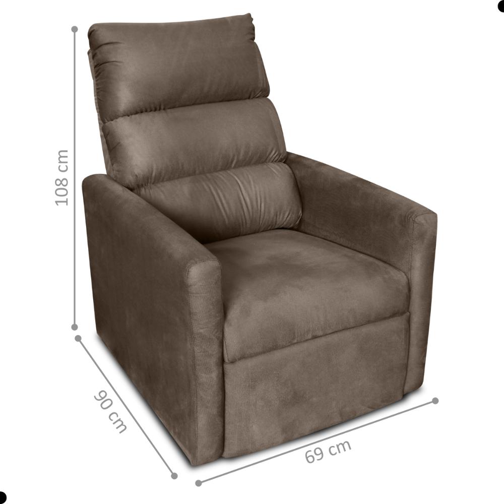 Poltrona do Papai Reclinável Leon Suede Marrom