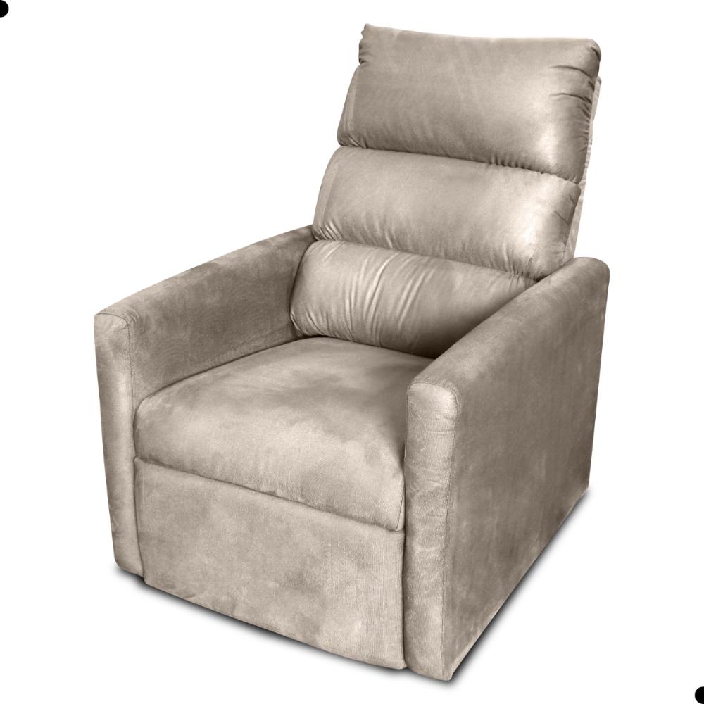 Poltrona do Papai Reclinável Maia Suede Bege
