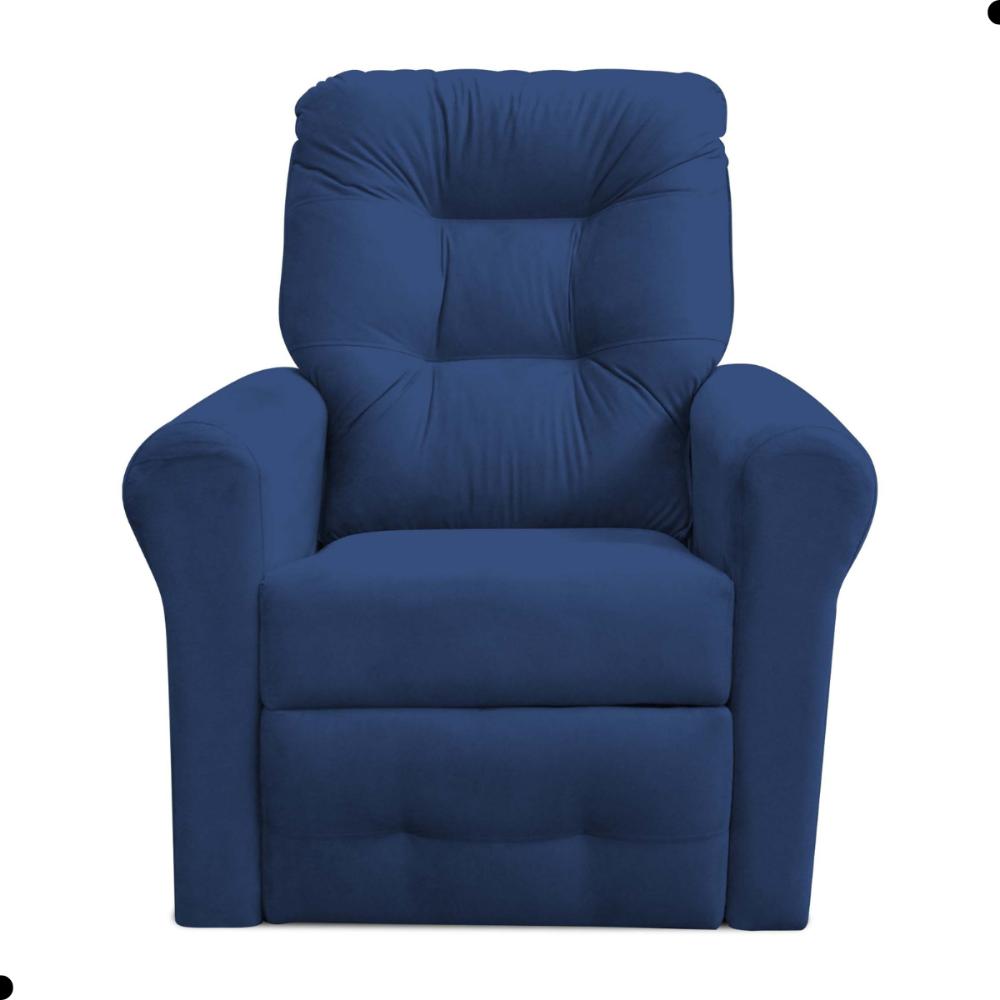 Poltrona para Descanso Reclinável Lima Suede Azul