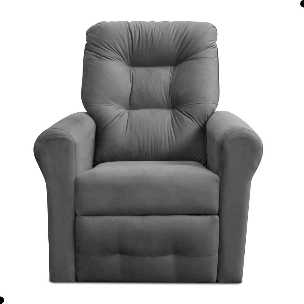 Poltrona para Descanso Reclinável Lima Suede Cinza