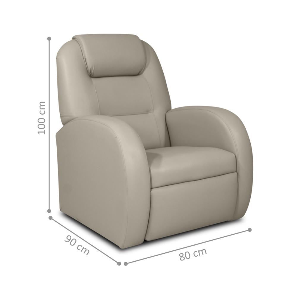 Poltrona para Sala Reclinável Larry Corino  Bege