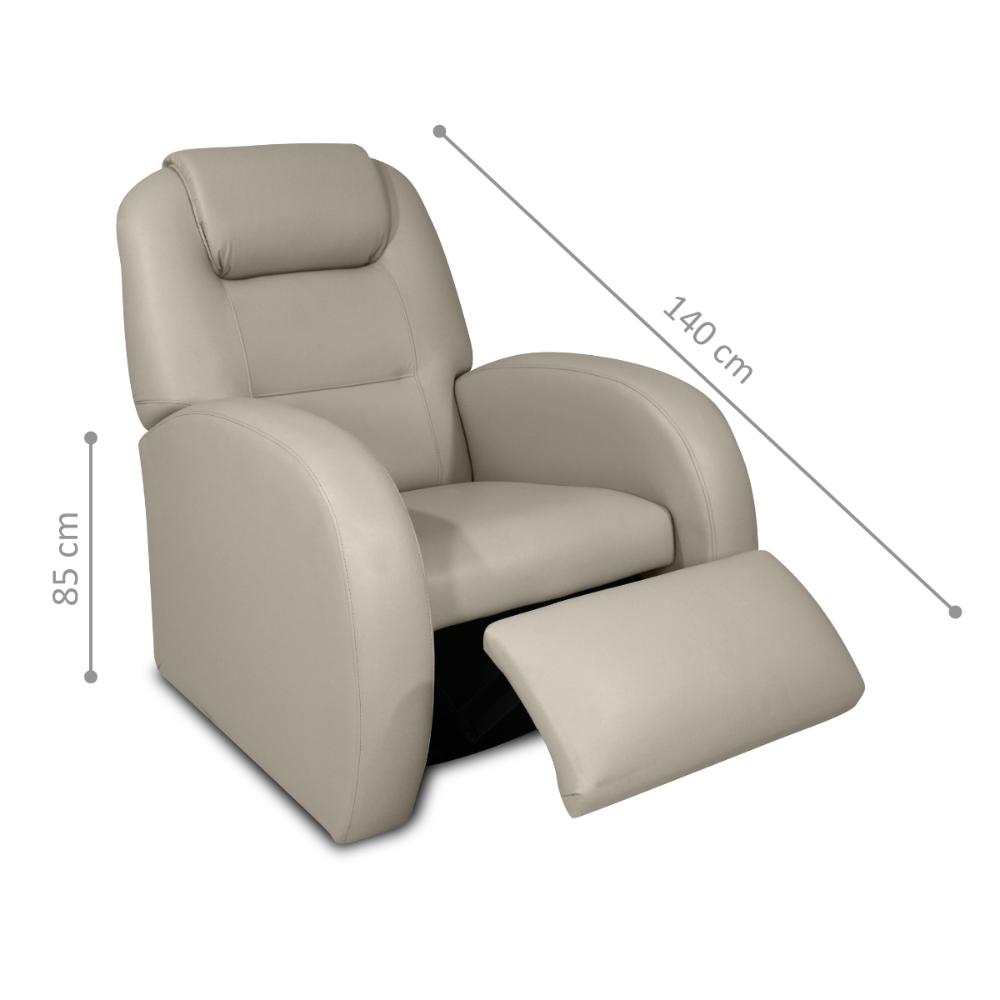 Poltrona para Sala Reclinável Larry Corino  Bege