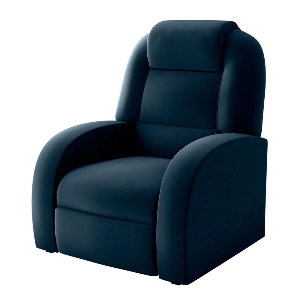 Poltrona para Sala Reclinável Larry Veludo Azul