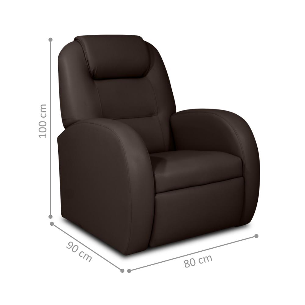 Poltrona para Sala Reclinável Roma Sintetico Marrom