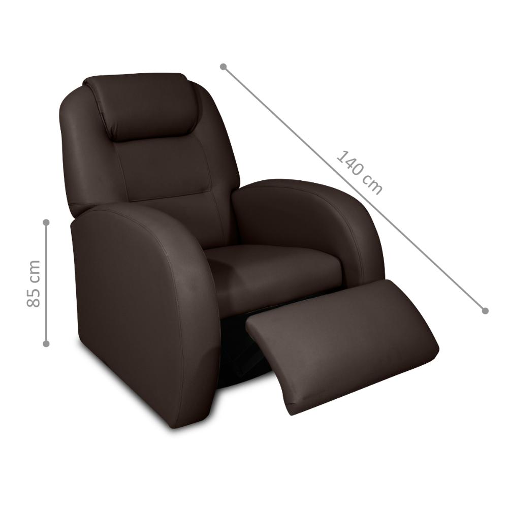 Poltrona para Sala Reclinável Roma Sintetico Marrom
