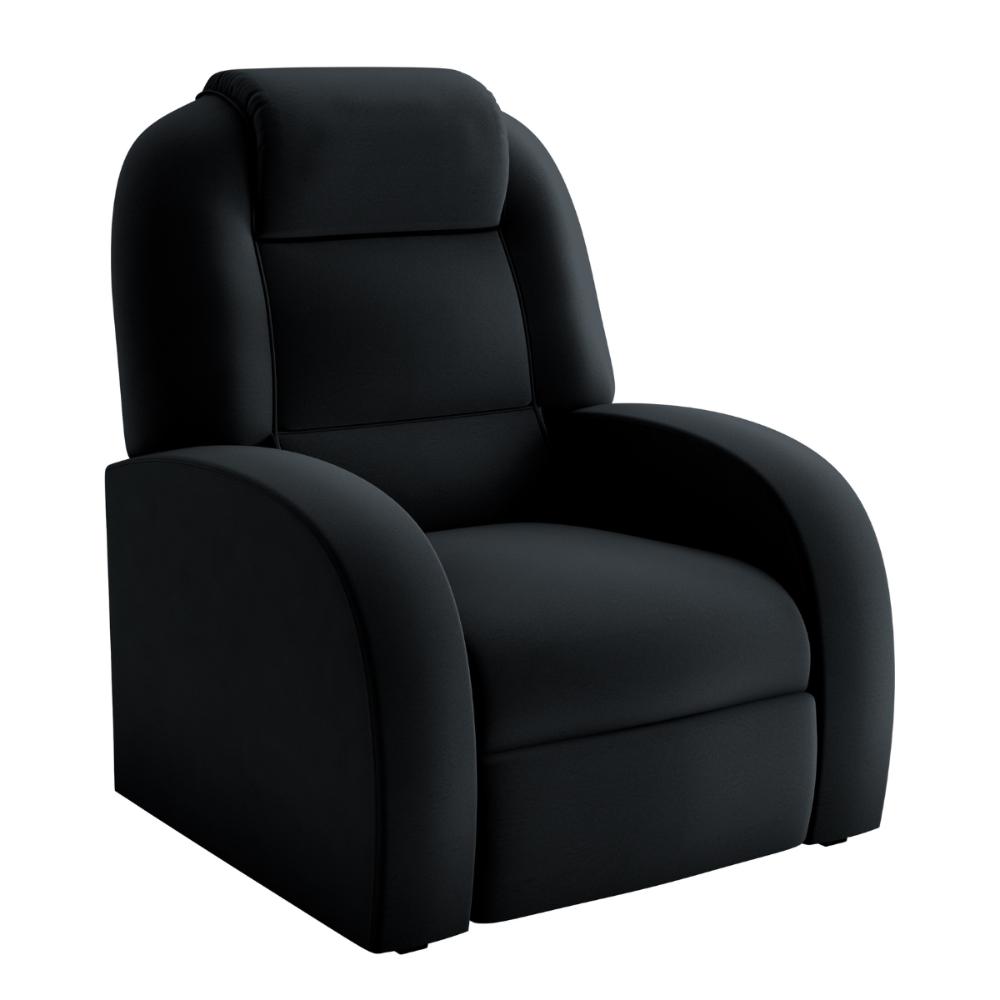 Poltrona para Sala Reclinável Roma Veludo Inca Preto