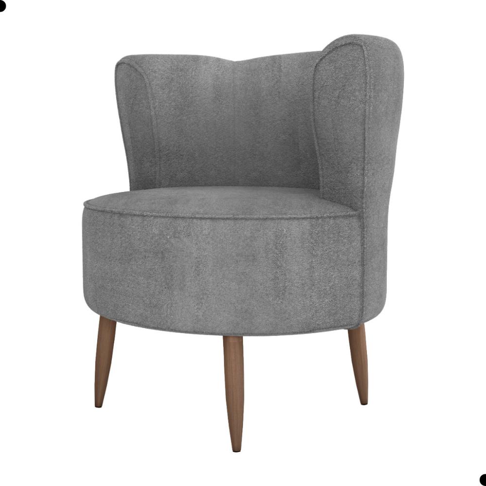 Poltrona para Sala de Recepção Bela Boucle Cinza