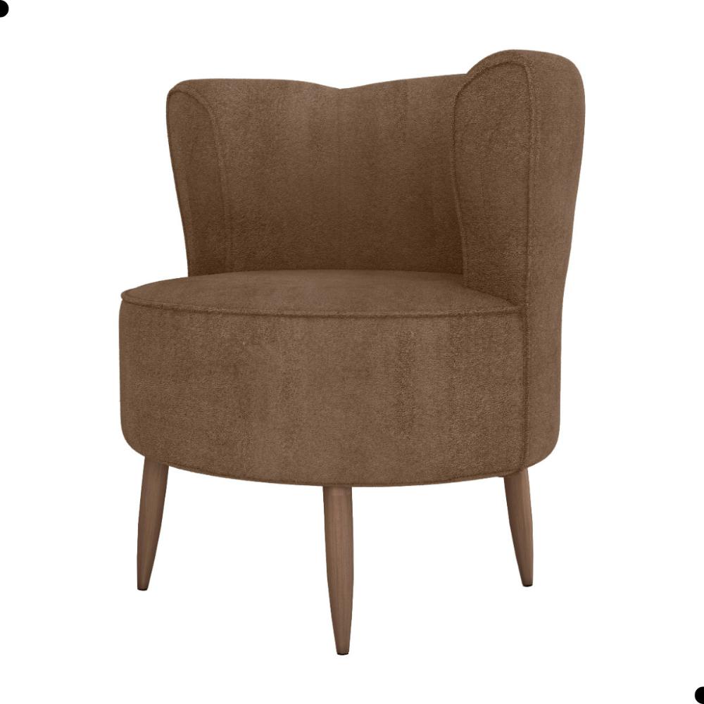 Poltrona para Sala de Recepção Bela Boucle Marrom