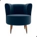 Poltrona para Sala de Recepção Bela Veludo Azul