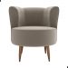 Poltrona para Sala de Recepção Bela Veludo Cappuccino