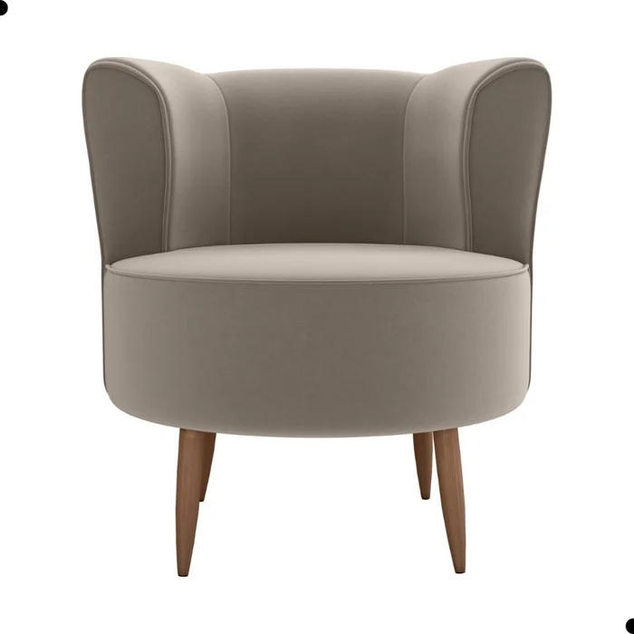 Poltrona para Sala de Recepção Bela Veludo Cappuccino