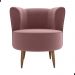 Poltrona para Sala de Recepção Bela Veludo Rose