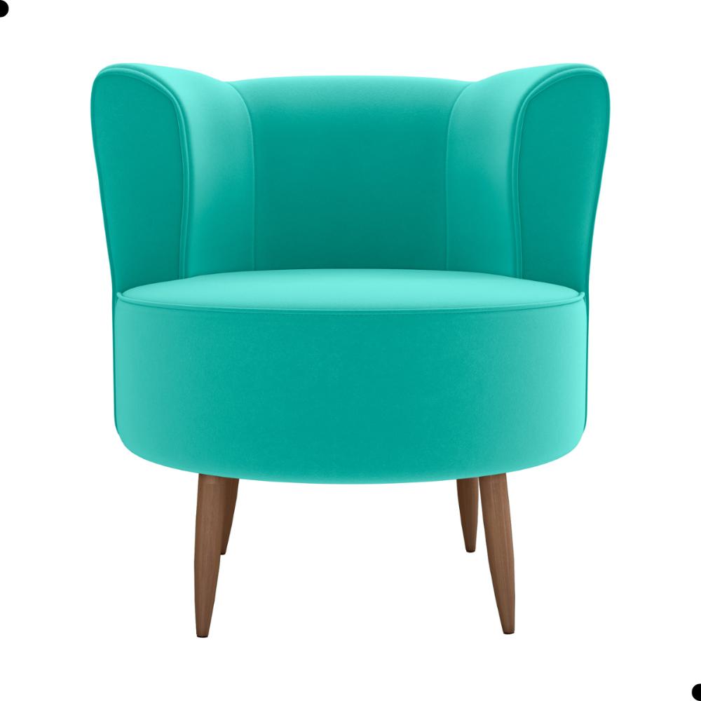 Poltrona para Sala de Recepção Bela Veludo Verde Menta