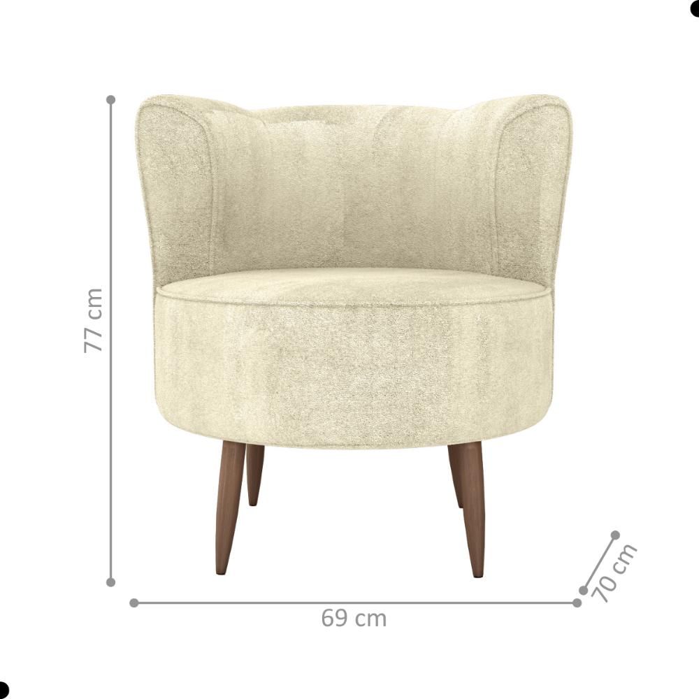 Poltrona para Sala de Recepção Ceará Boucle Bege