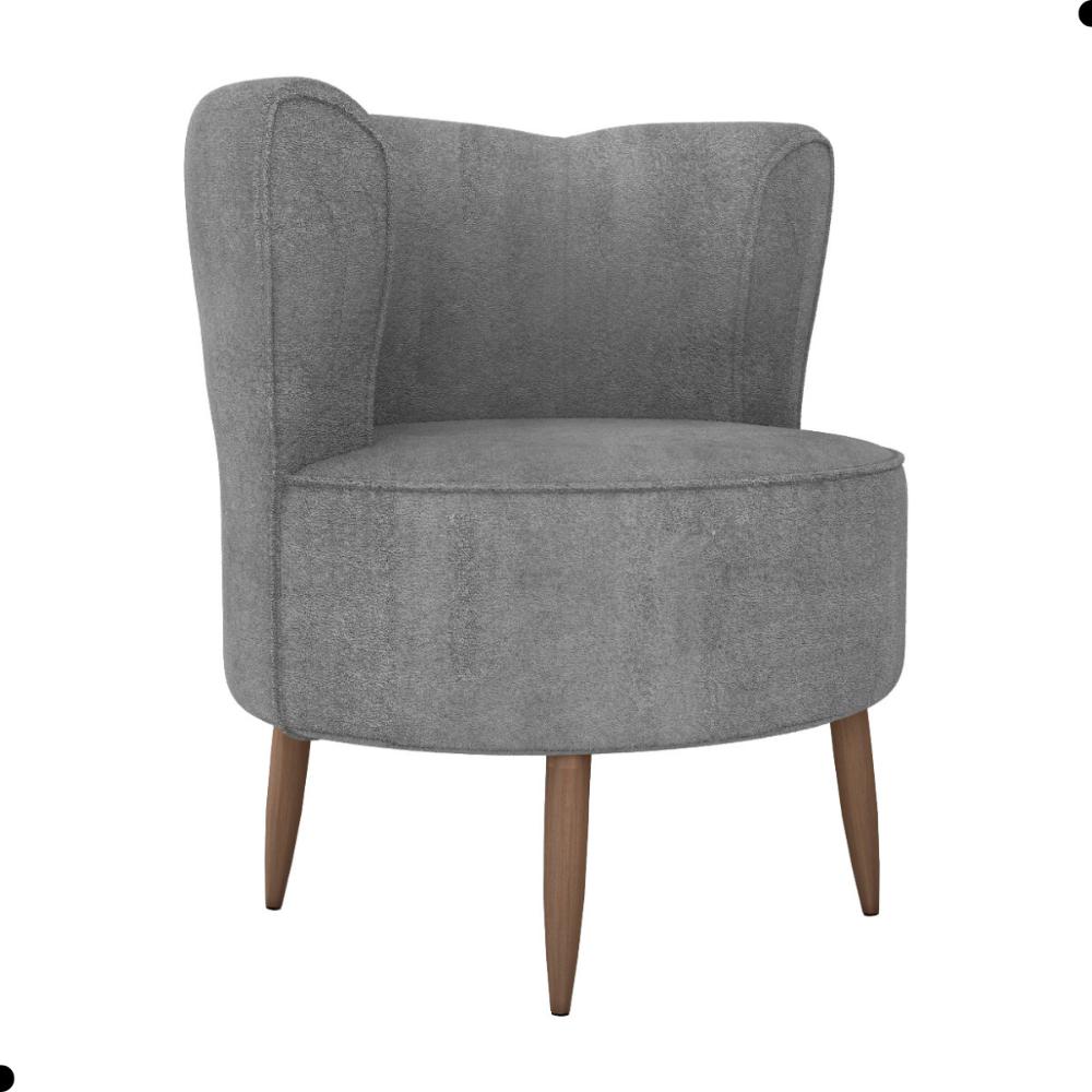 Poltrona para Sala de Recepção Ceará Boucle Cinza