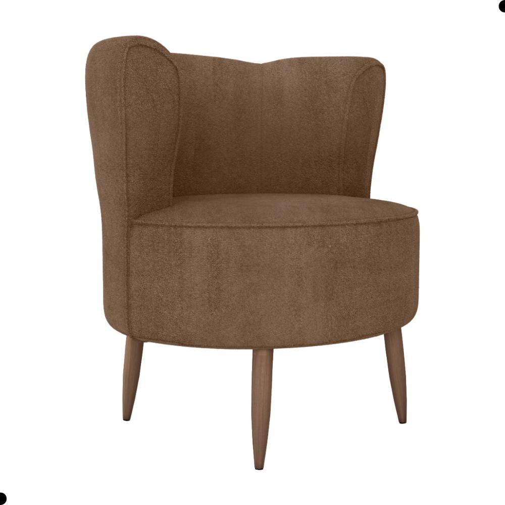 Poltrona para Sala de Recepção Ceará Boucle Marrom