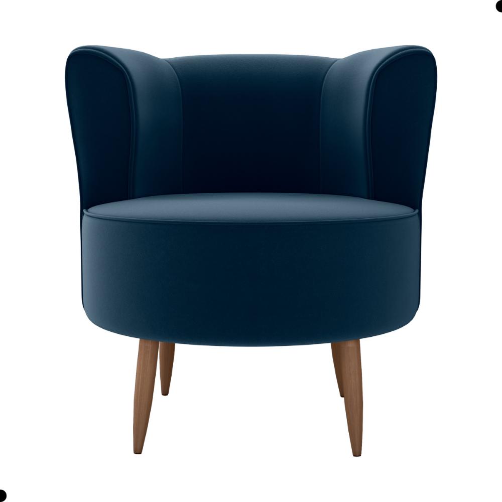 Poltrona para Sala de Recepção Ceará Veludo Azul