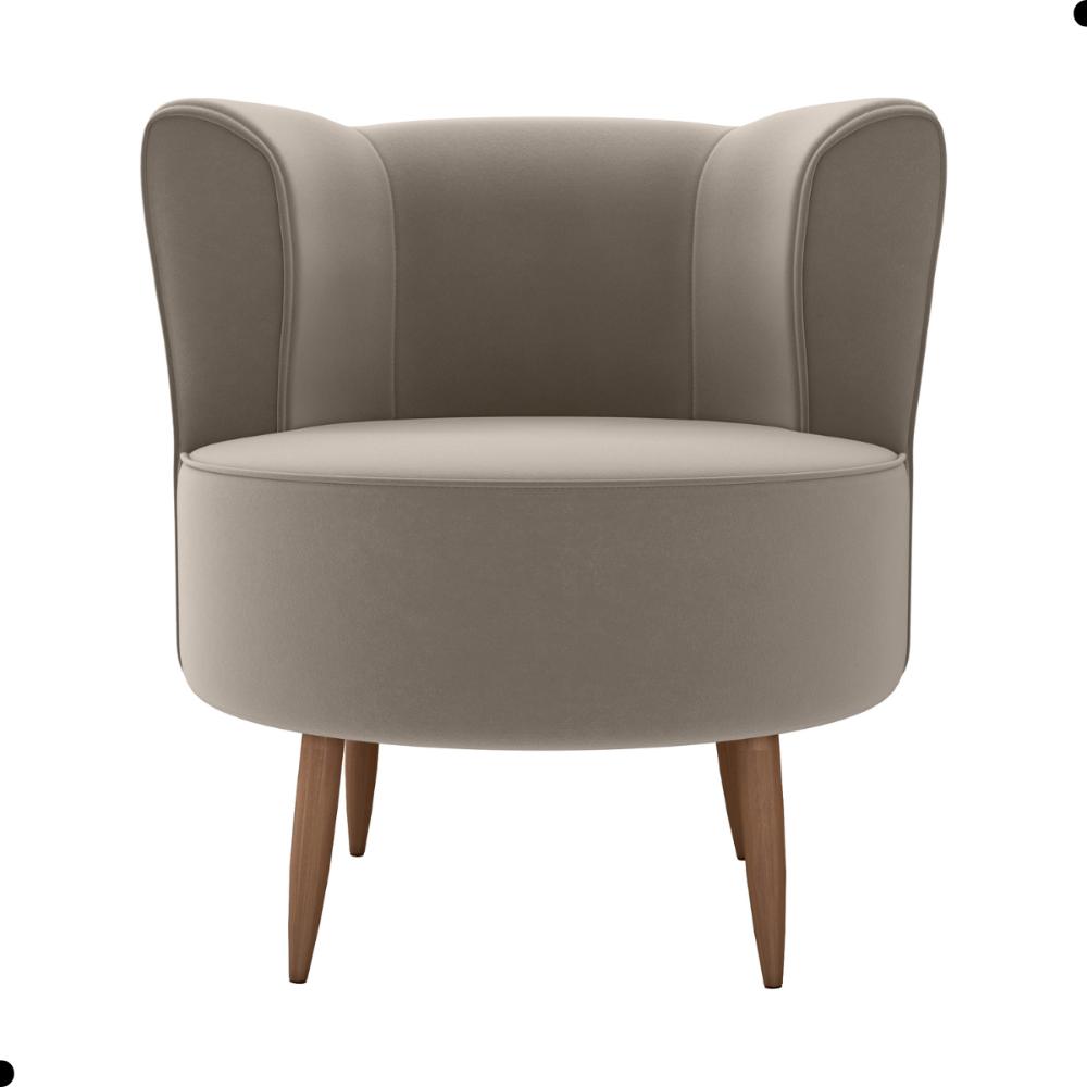 Poltrona para Sala de Recepção Ceará Veludo Cappuccino