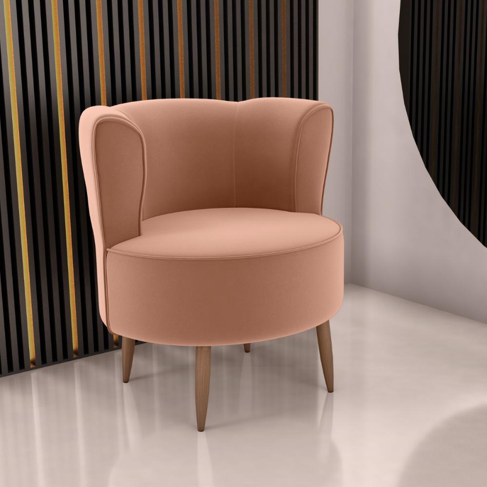 Poltrona para Sala de Recepção Ceará Veludo Ferrugem