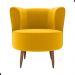 Poltrona para Sala de Recepção Ceará Veludo Holland Amarelo