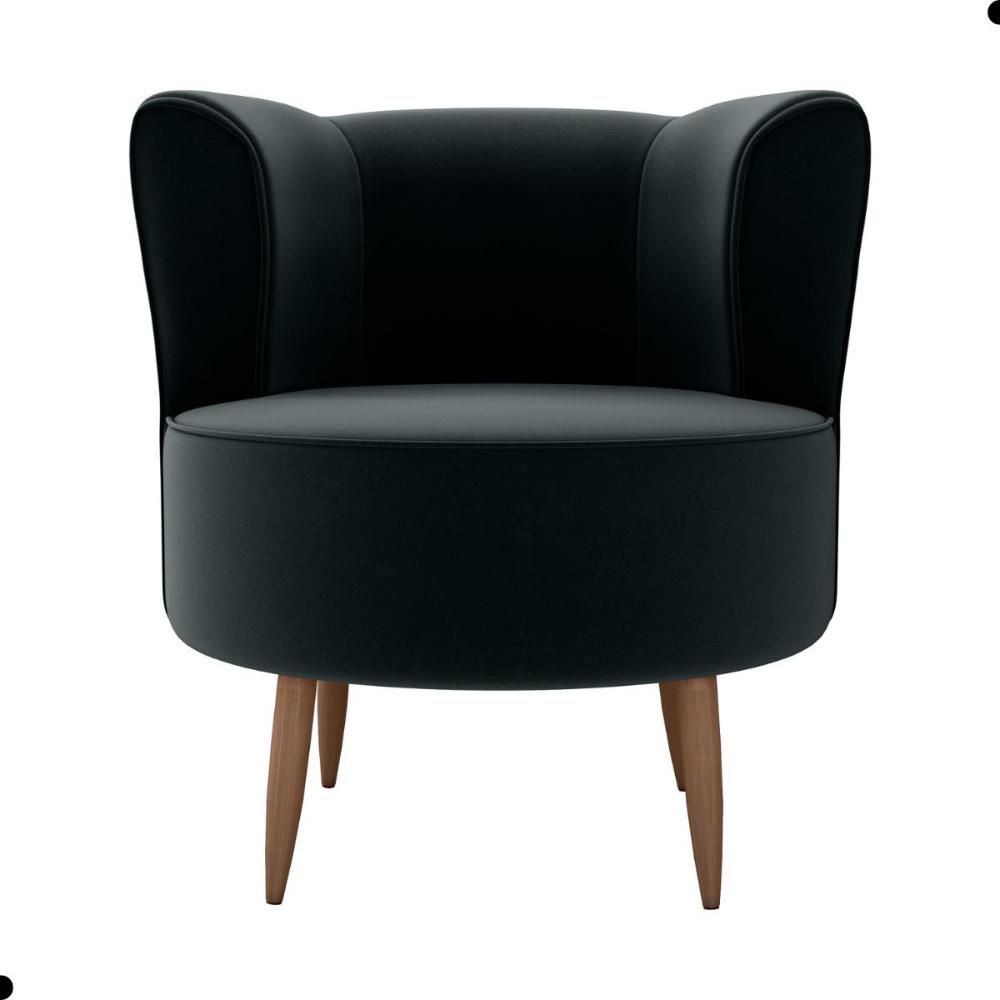 Poltrona para Sala de Recepção Ceará Veludo Inca Preto