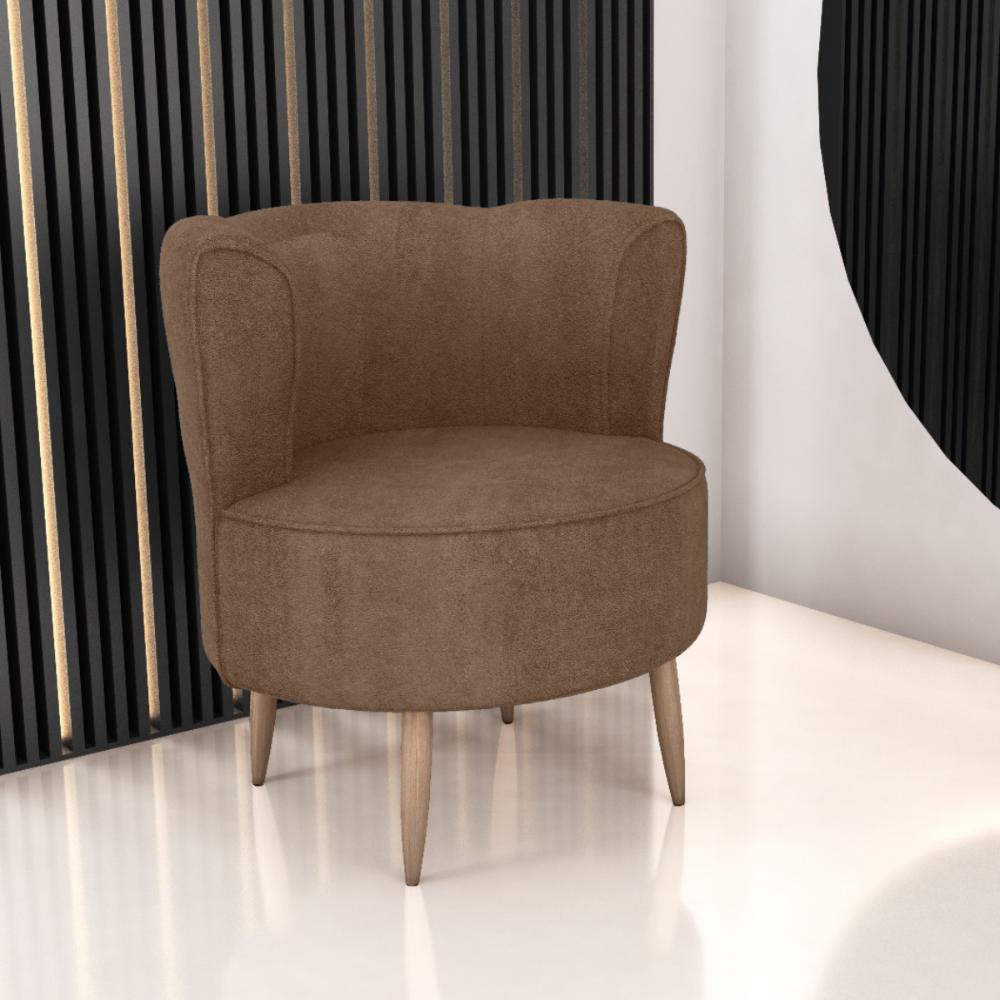 Poltrona para Sala de Recepção Ceará Veludo Marrom