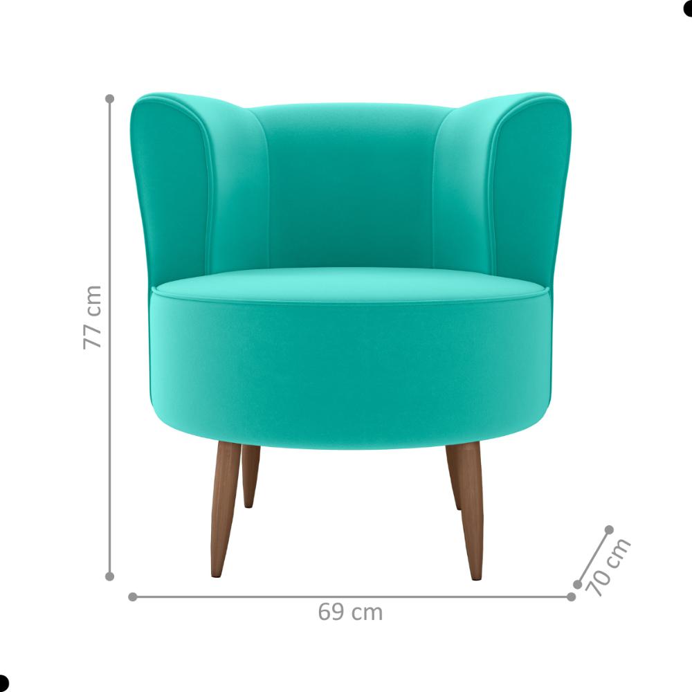 Poltrona para Sala de Recepção Ceará Veludo Verde Menta