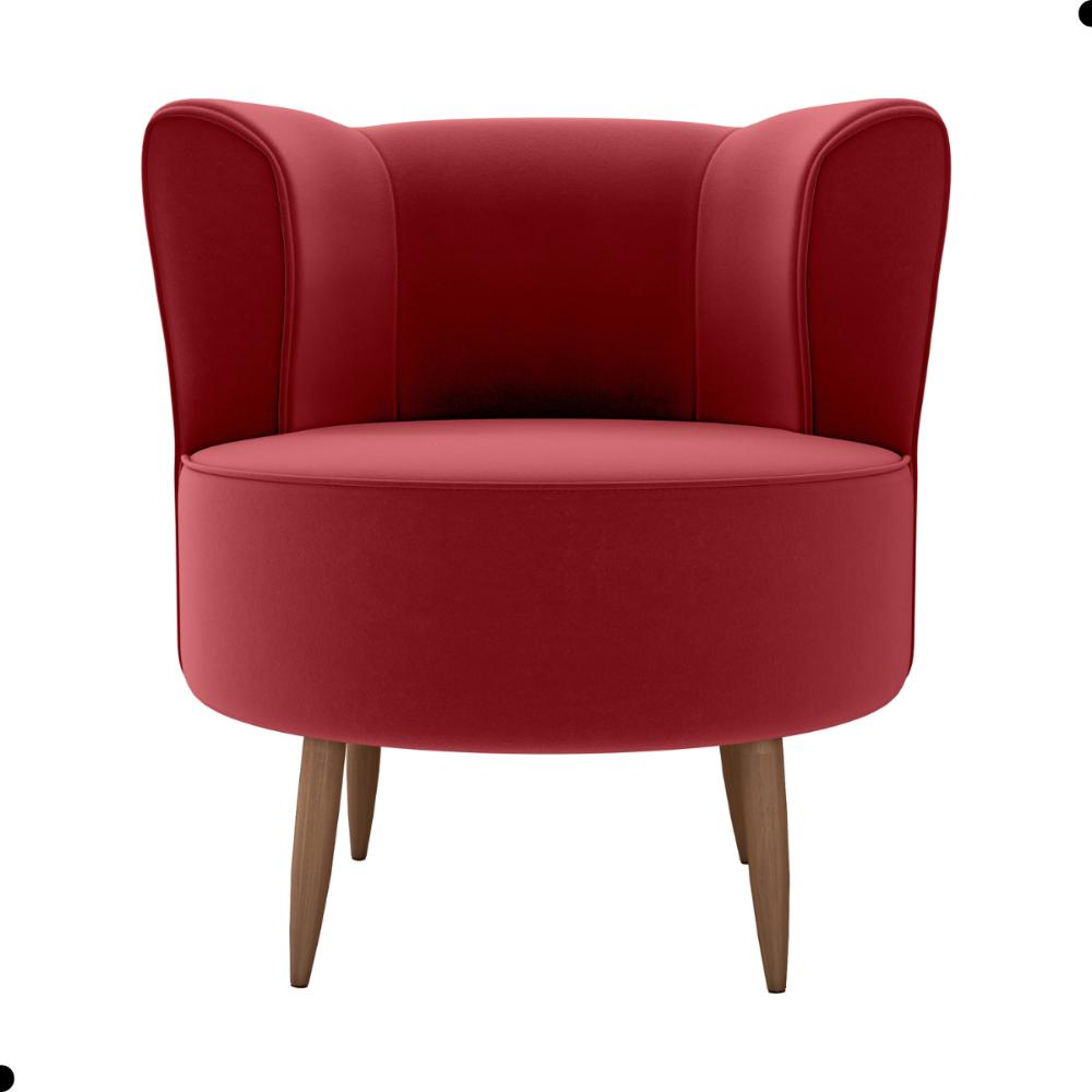 Poltrona para Sala de Recepção Ceará Veludo Vinho