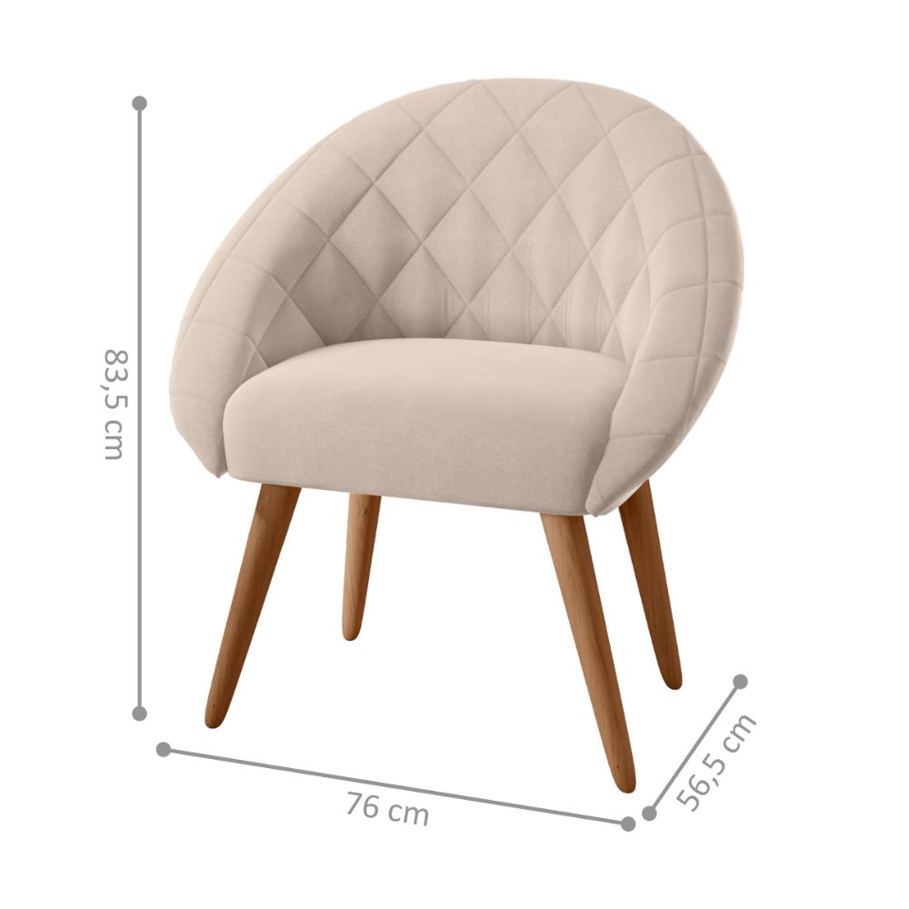 Poltrona para Sala de Recepção Celina Inca Areia