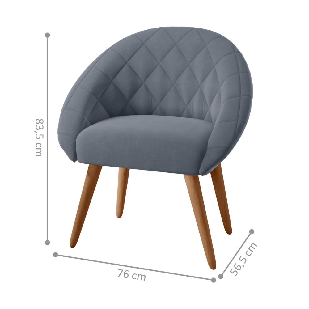 Poltrona para Sala de Recepção Celina Inca Chumbo