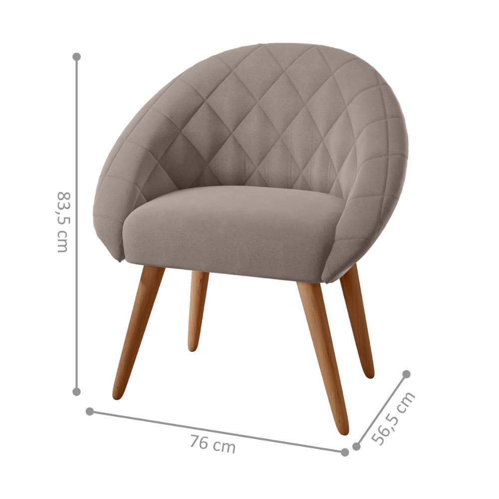 Poltrona para Sala de Recepção Celina Inca Sépia