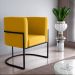 Poltrona para Sala de Recepção Milão Veludo Holland Amarelo
