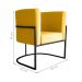 Poltrona para Sala de Recepção Milão Veludo Holland Amarelo