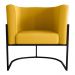 Poltrona para Sala de Recepção Milão Veludo Holland Amarelo