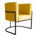 Poltrona para Sala de Recepção Milão Veludo Holland Amarelo