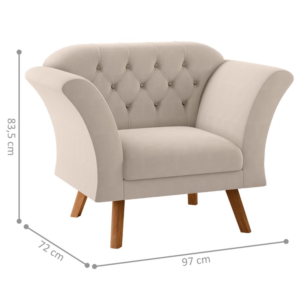 Poltrona para Sala de Recepção Moreira Inca Areia