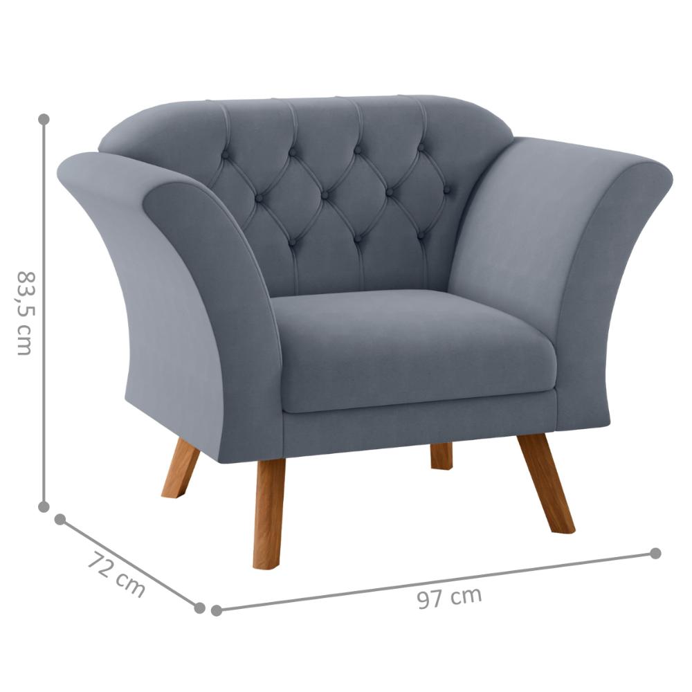 Poltrona para Sala de Recepção Moreira Inca Chumbo