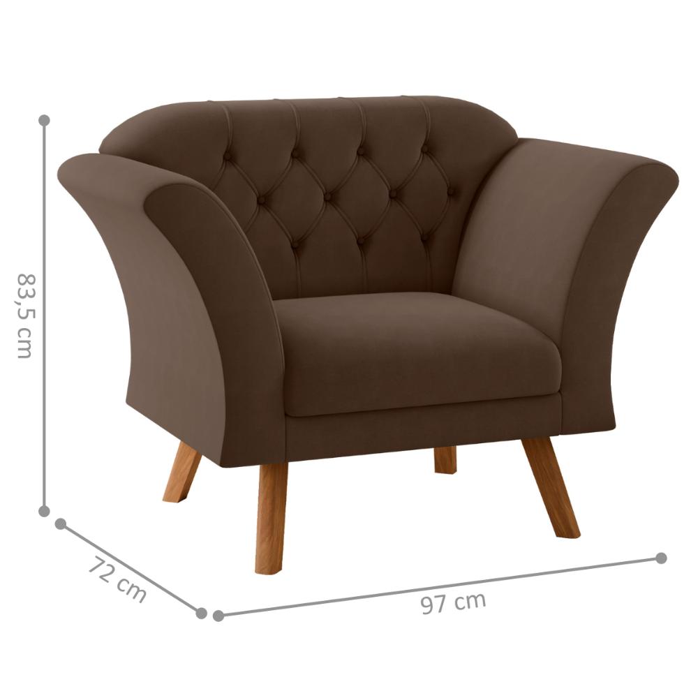Poltrona para Sala de Recepção Moreira Inca Marrom