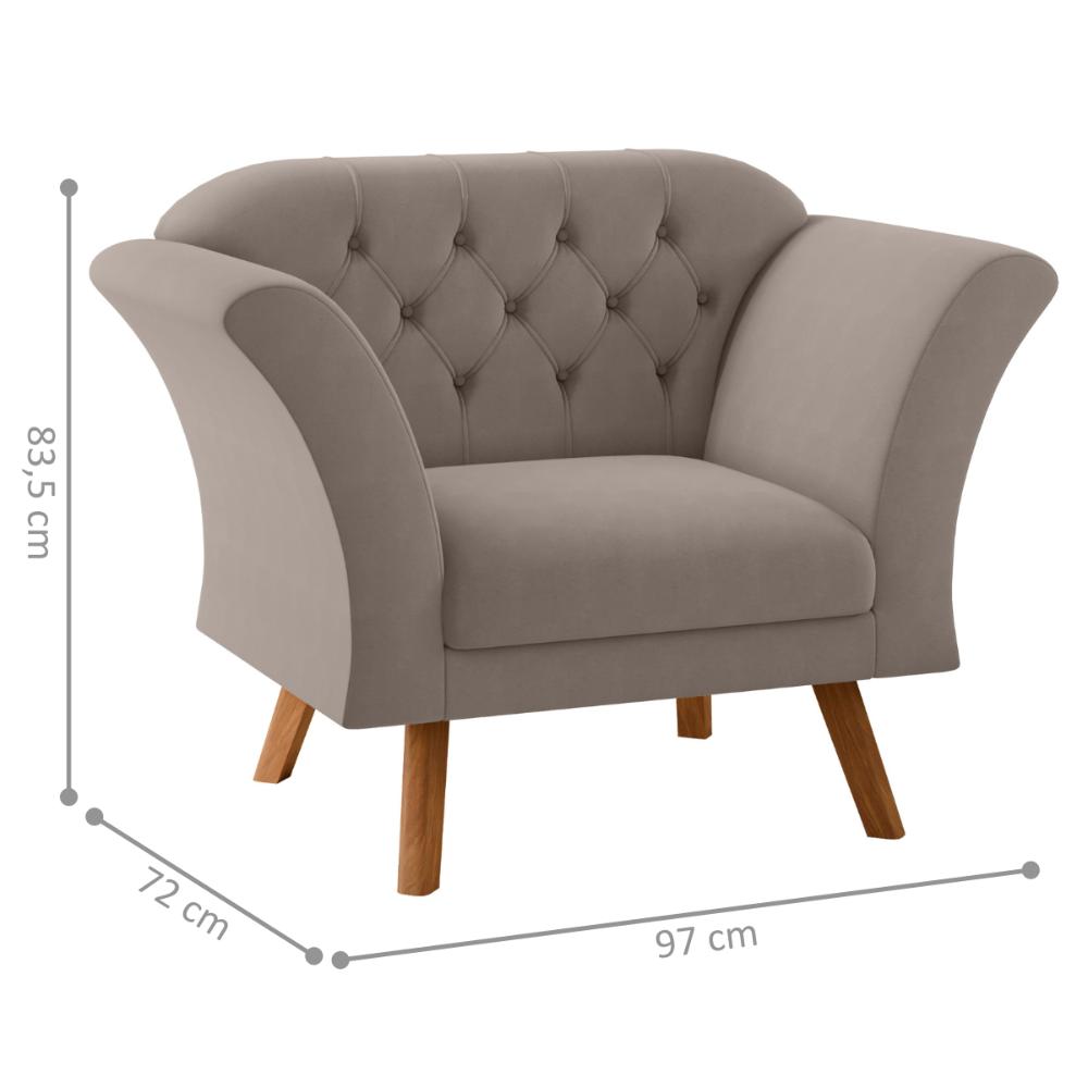 Poltrona para Sala de Recepção Moreira Inca Sépia