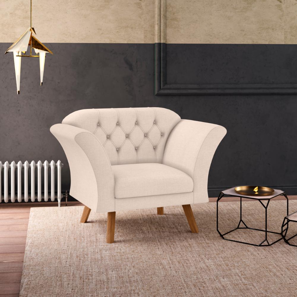 Poltrona para Sala de Recepção Moreira Linha Bege