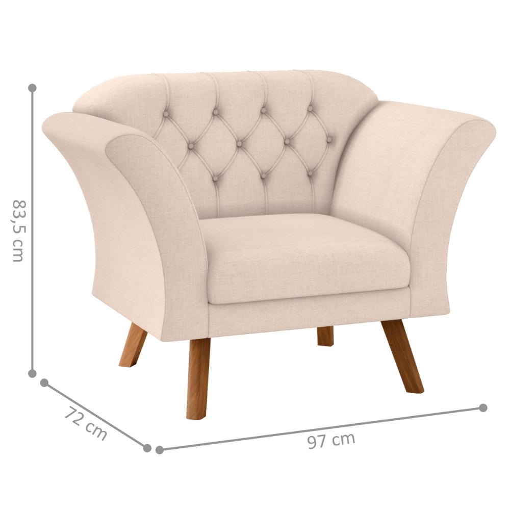 Poltrona para Sala de Recepção Moreira Linha Bege
