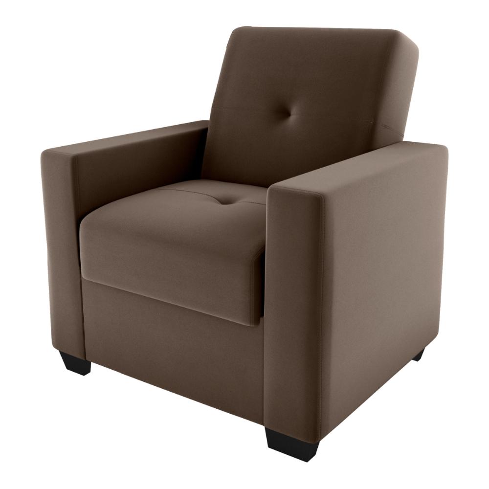 Poltrona para Sala de Recepção Rick Veludo Marrom