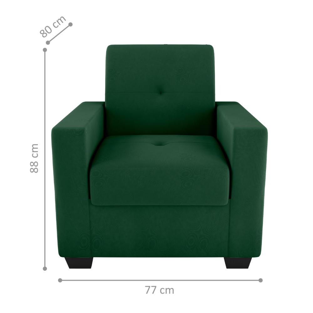 Poltrona para Sala de Recepção Rick Veludo Maserati Verde