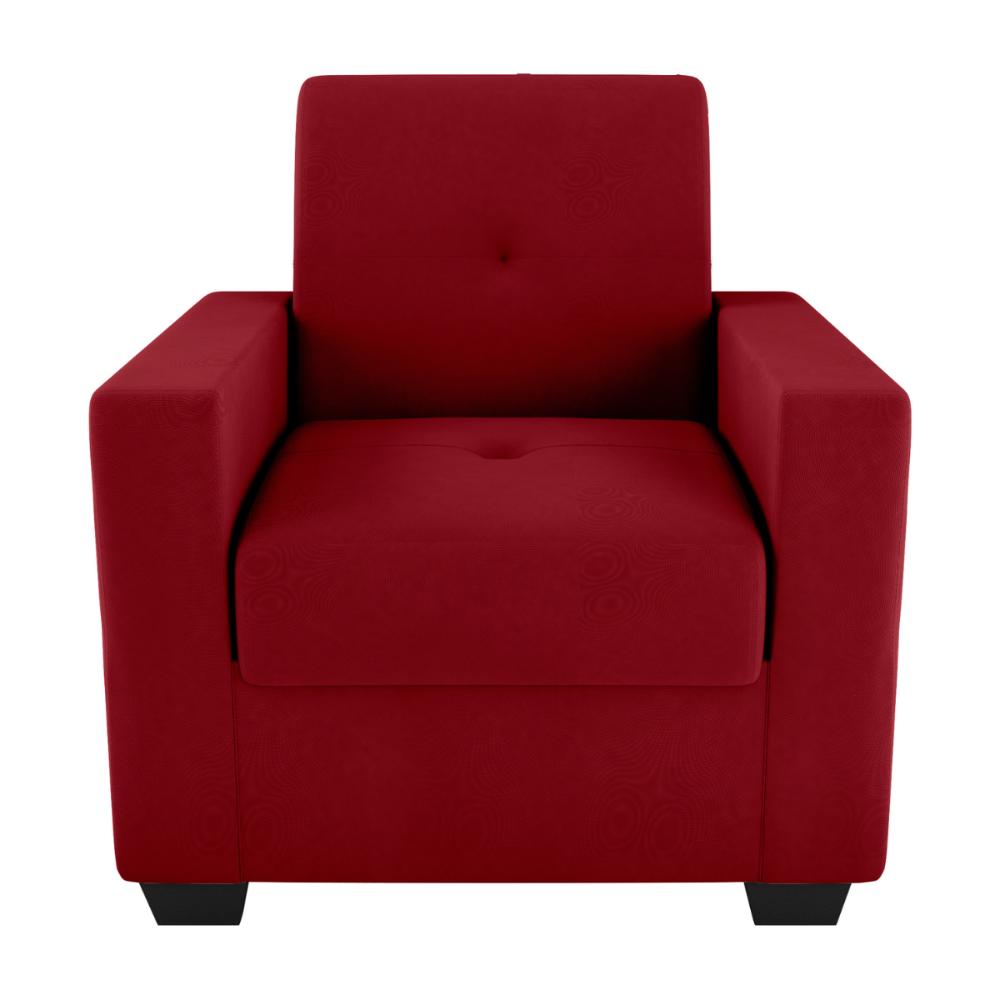 Poltrona para Sala de Recepção Rick Veludo Maserati Vermelho