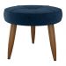 Puff Decorativa Redondo Marici Veludo Azul