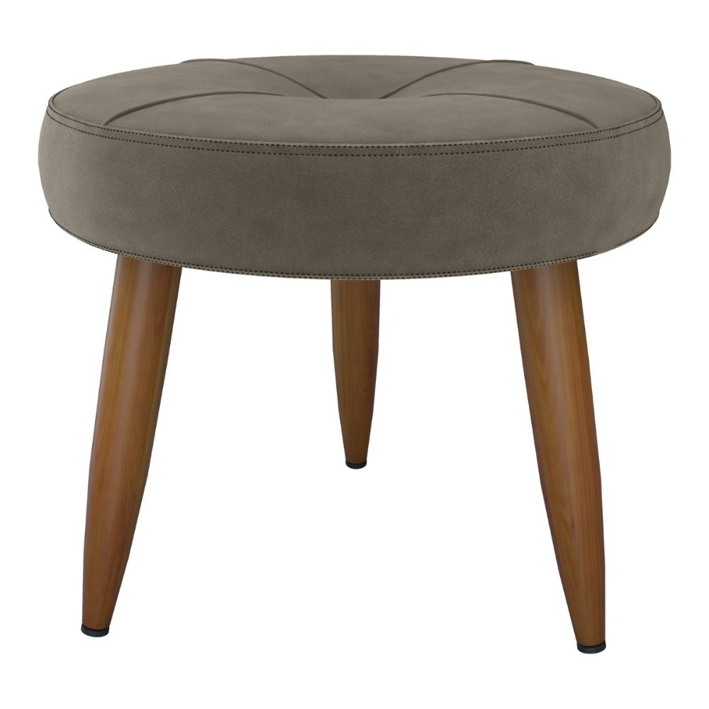 Puff Decorativa Redondo Marici Veludo Cappuccino