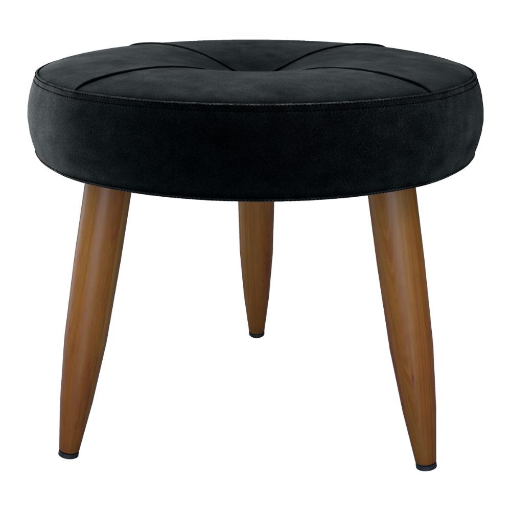 Puff Decorativa Redondo Marici Veludo Preto