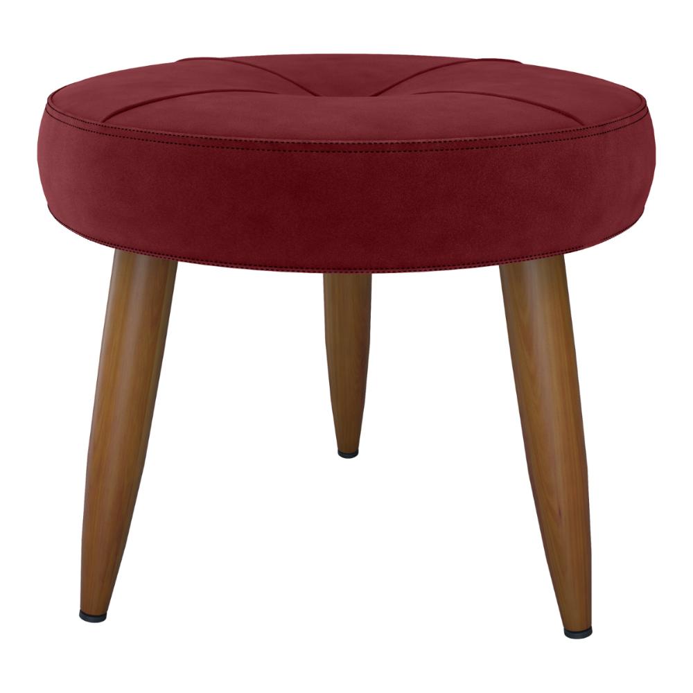 Puff Decorativa Redondo Marici Veludo Vinho