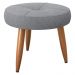 Puff Decorativa Redondo Veneza Boucle Cinza