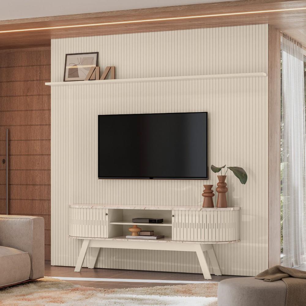 Rack Painel Para TV Sunshroud Calacata Off White